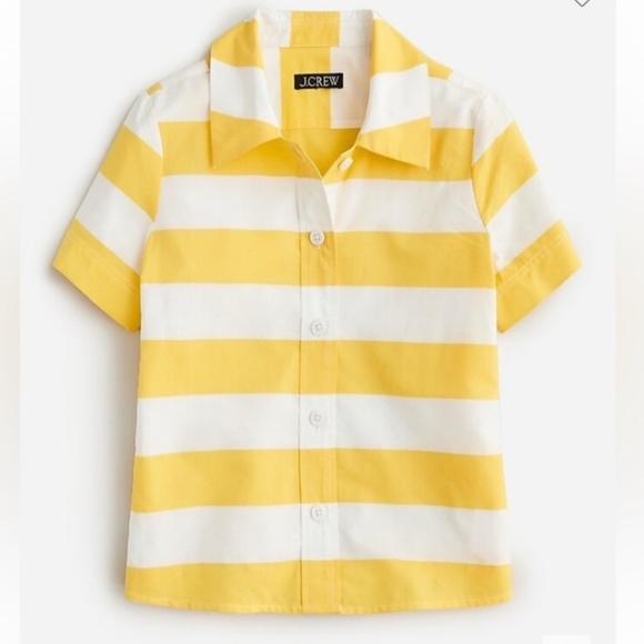 J. Crew Gamine Cotton Poplin Shirt In Cabana Stripe - Picture 2 of 6